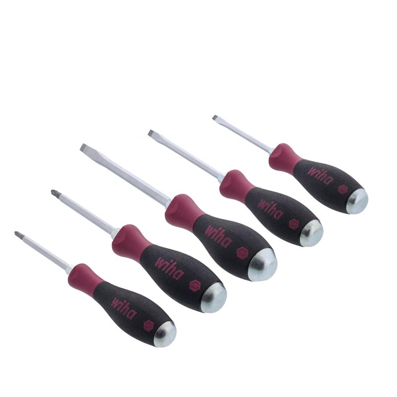 Wiha 53390 Screwdrivers, Slotted and Phillips, Extra Heavy Duty, Non-Slip Grip, 5 Piece , Black , full size - Image 3